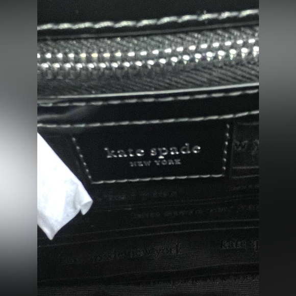 Kate Spade NY Sam Icon Spazzolato Leather Mini Hobo. Black/Silver. - Picture 13 of 15